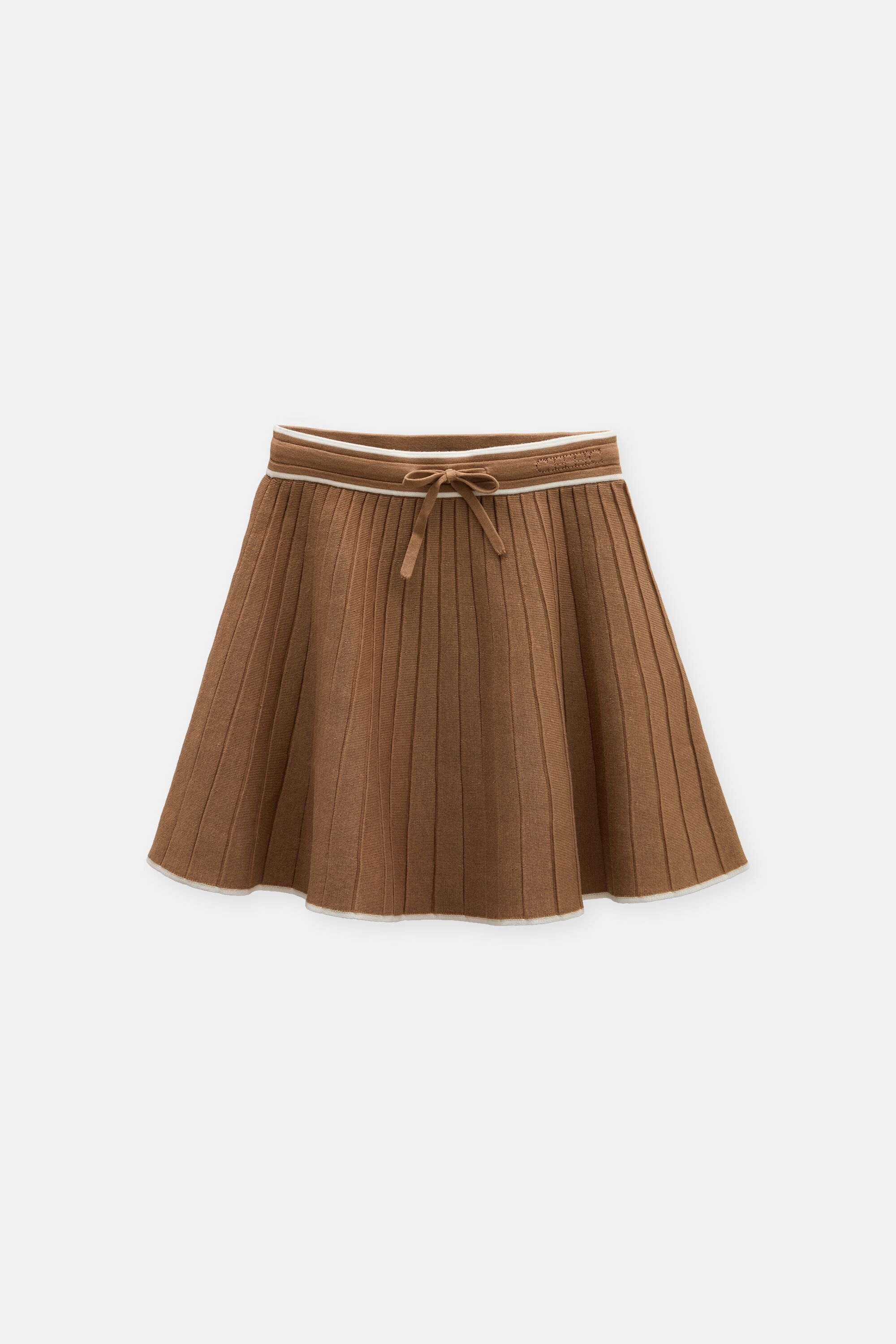 Double-Faced Knit Pleated Skirt