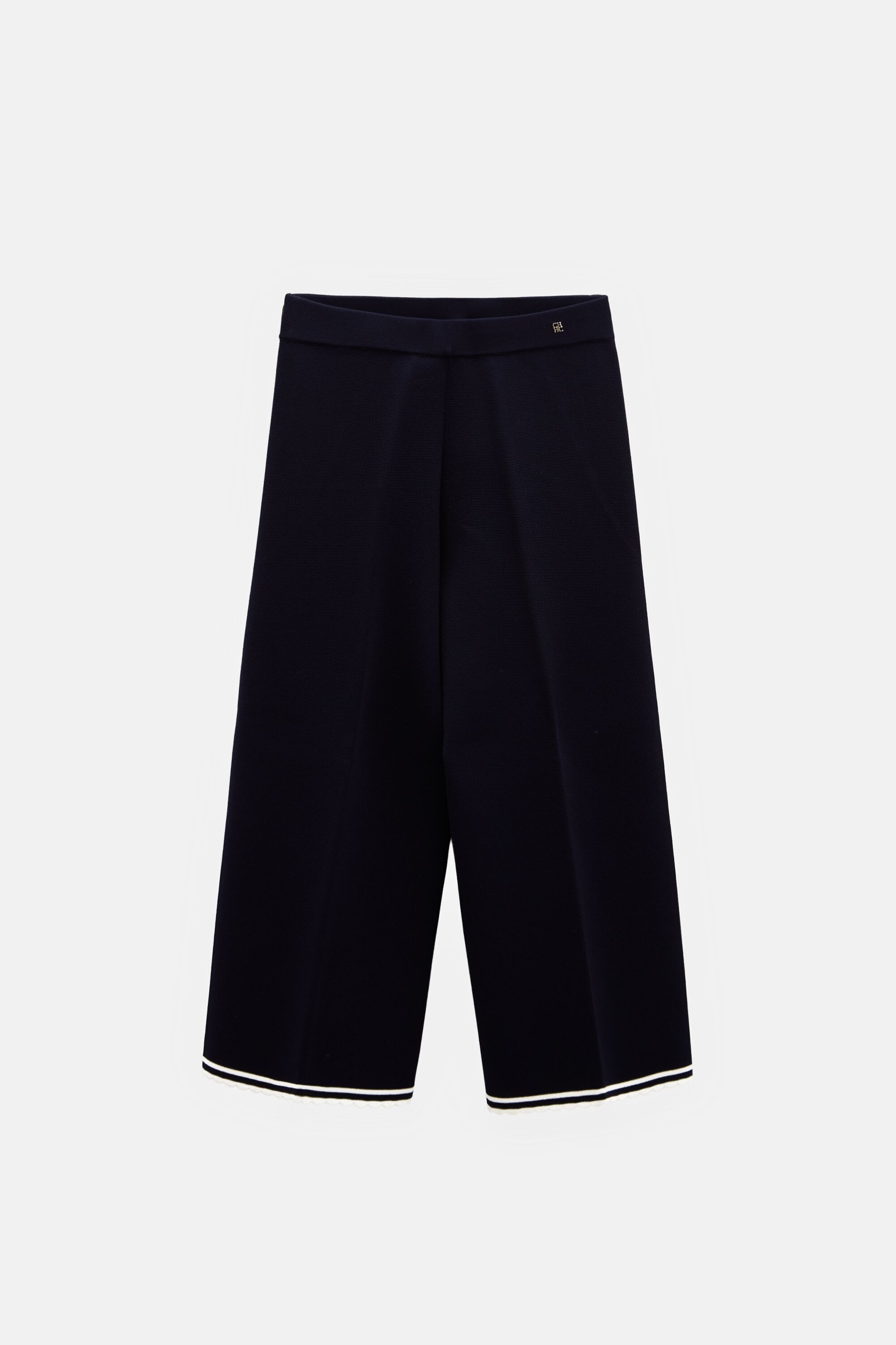Knit Pants with Wavy Trims