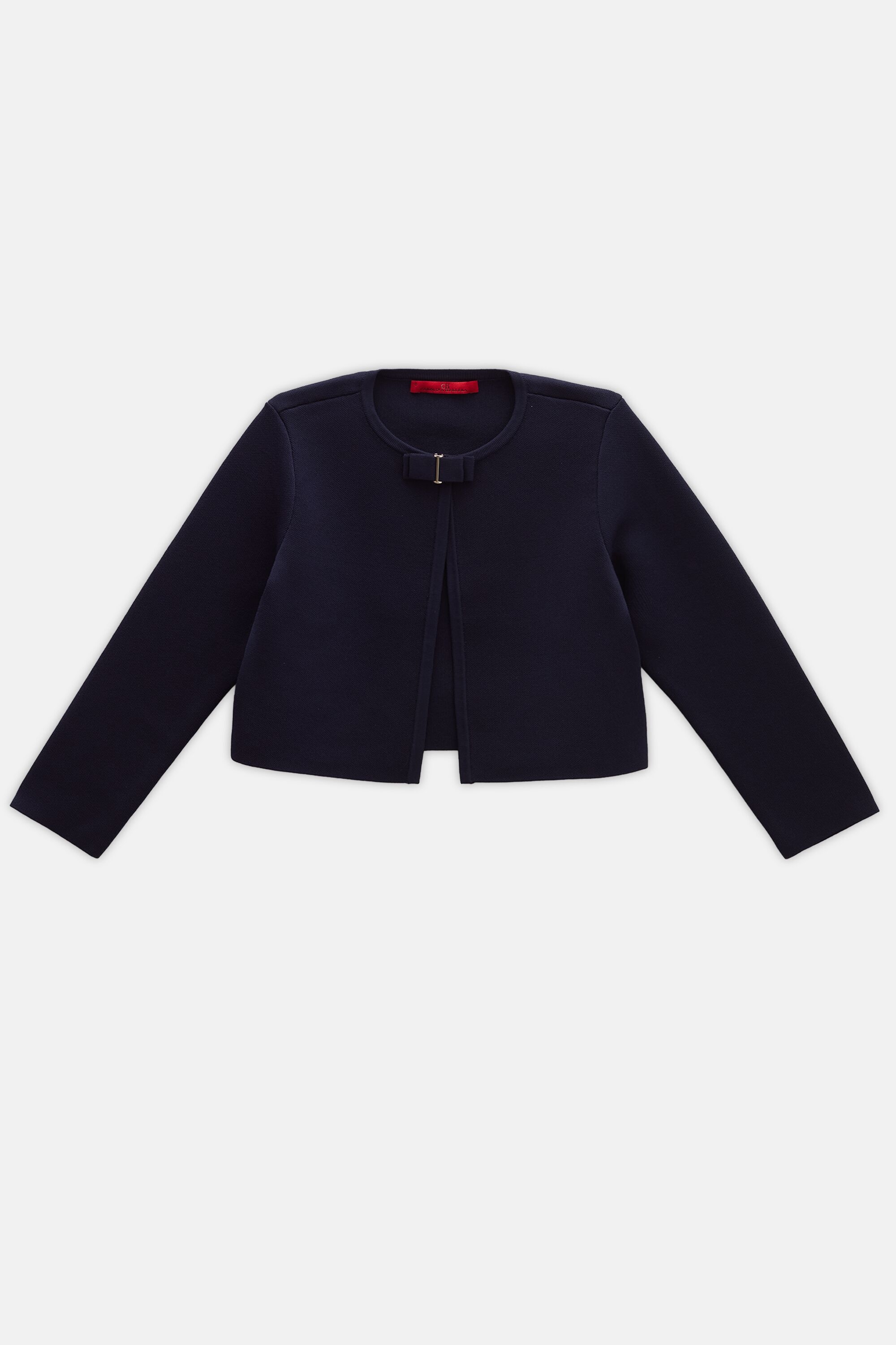 Jacquard Jacket with Bow