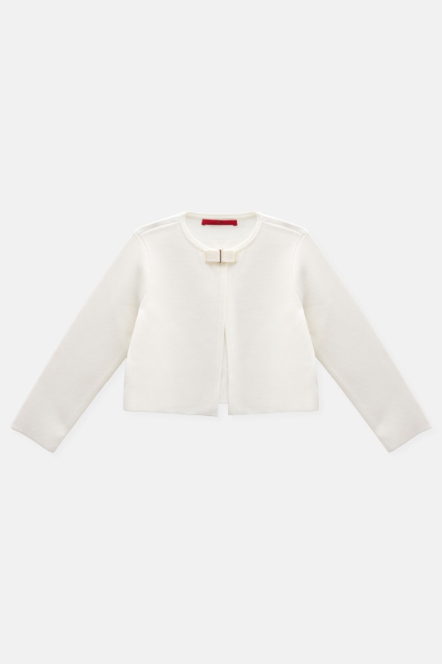 JACQUARD JACKET WITH BOW