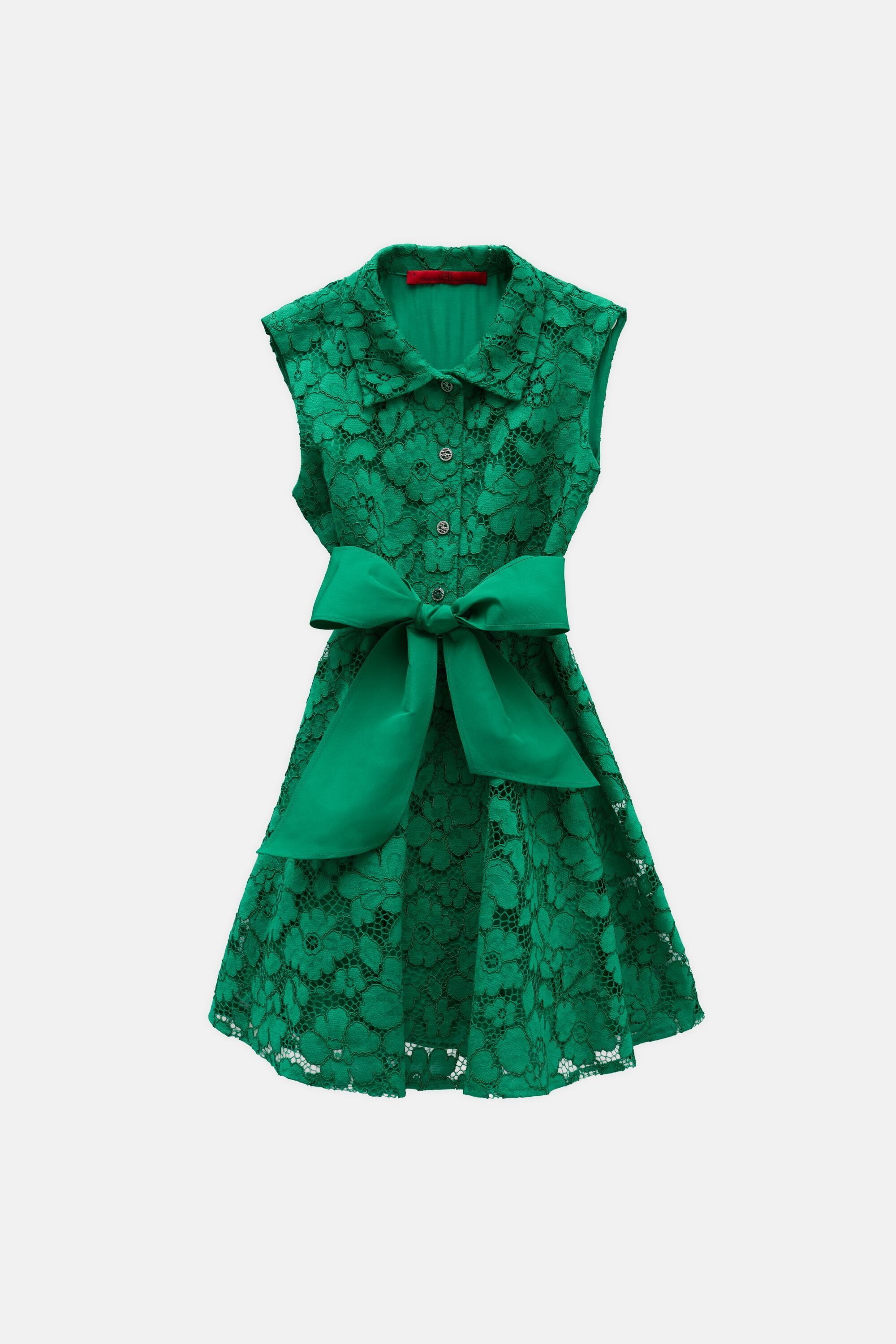 Vestido Camisero de Encaje con Cinturón