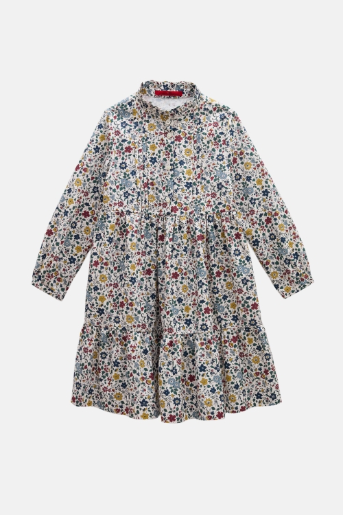PRINT POPLIN A-LINE DRESS