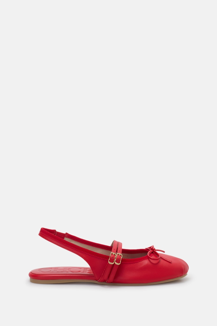 Leather Mary Jane Slingback Ballet Flats