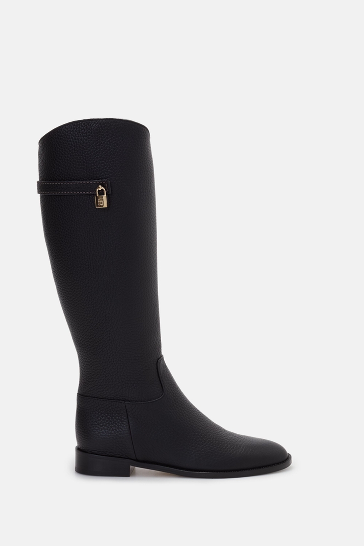 Matryoshka Locked Leather Flat Boots