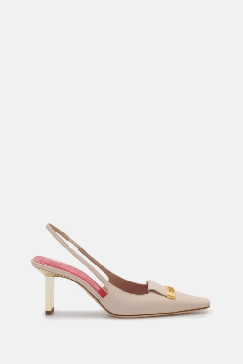 BIMBA 65 LEATHER SLINGBACK PUMPS