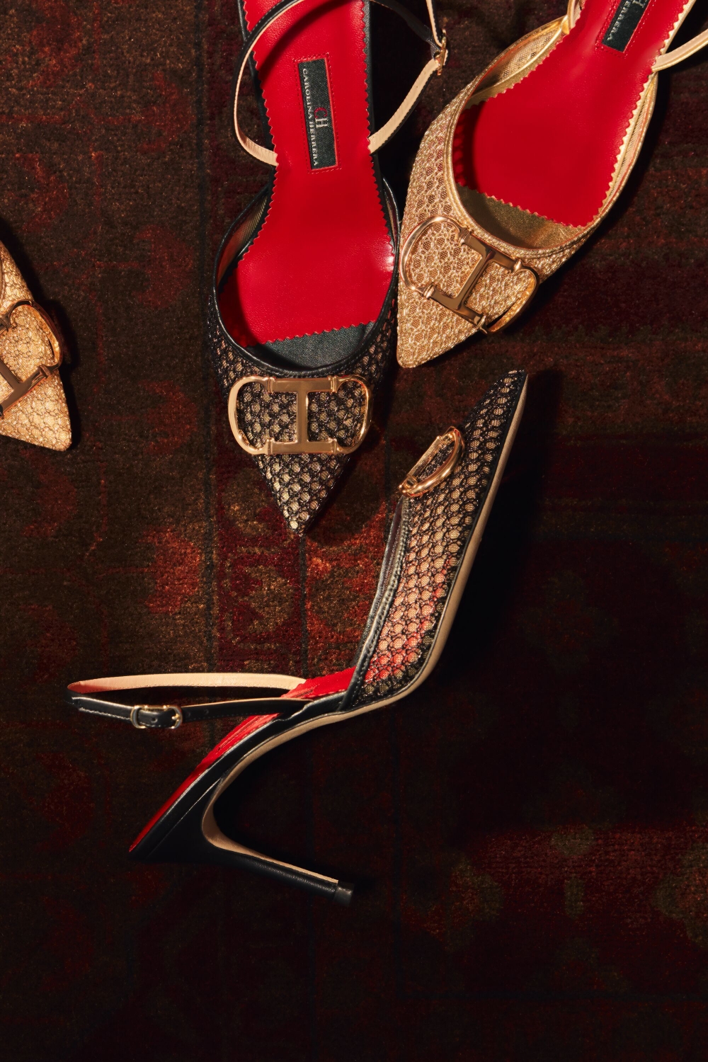 INITIALS INSIGNIA 80 MESH SLINGBACK PUMPS