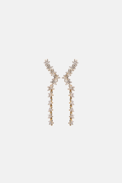 Jasmine Glow Earrings with Crystal - GOLD