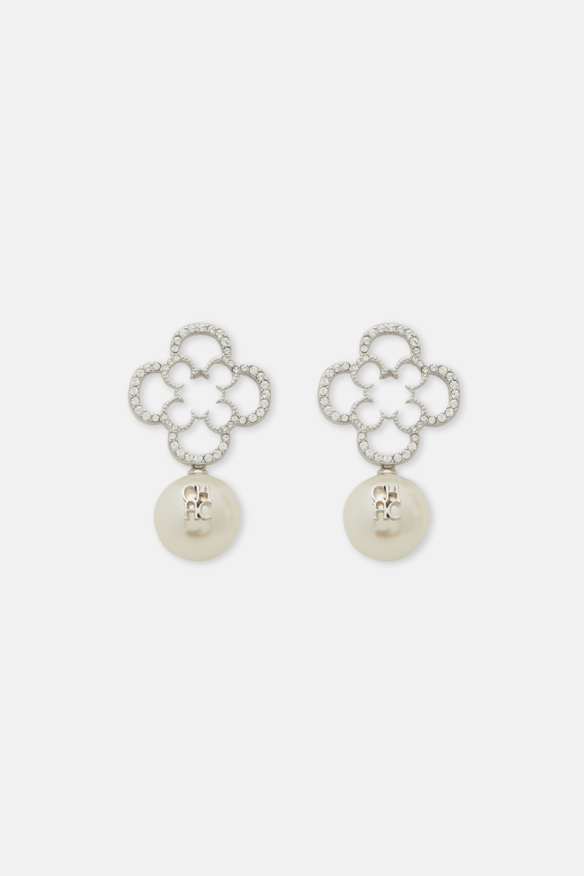 Rosetta Crystal Pearl earrings silver/pearl - CH Carolina Herrera 