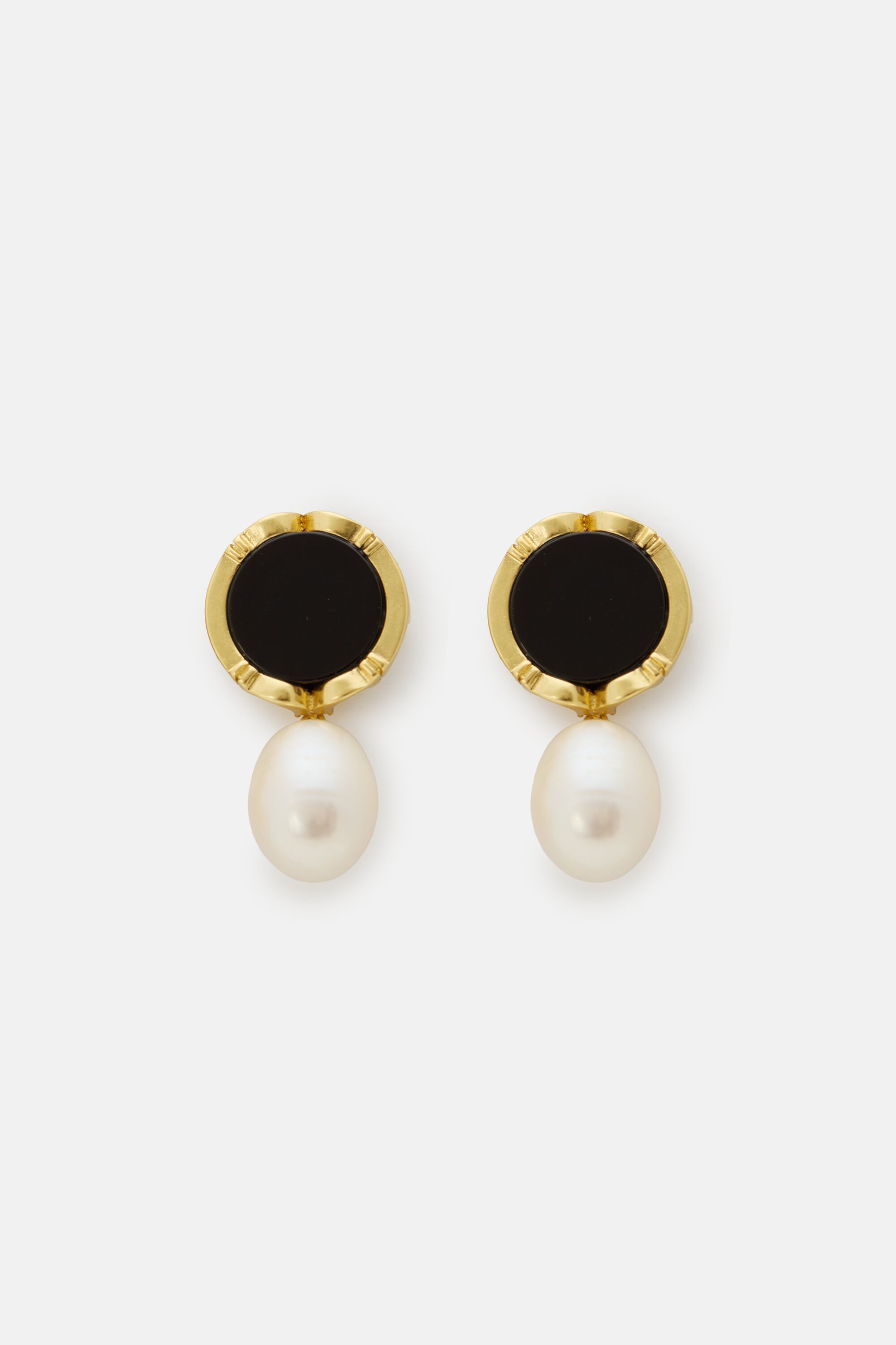 Initials Insignia Eclipse Earrings with Pearl