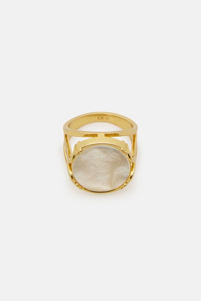 Initials Insignia Eclipse Ring - GOLD/WHITE