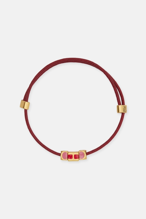 LEATHER SWEET ICONS INITIALS INSIGNIA BRACELET
