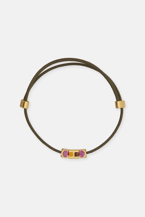 LEATHER SWEET ICONS INITIALS INSIGNIA BRACELET