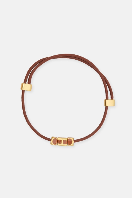LEATHER SWEET ICONS INITIALS INSIGNIA BRACELET