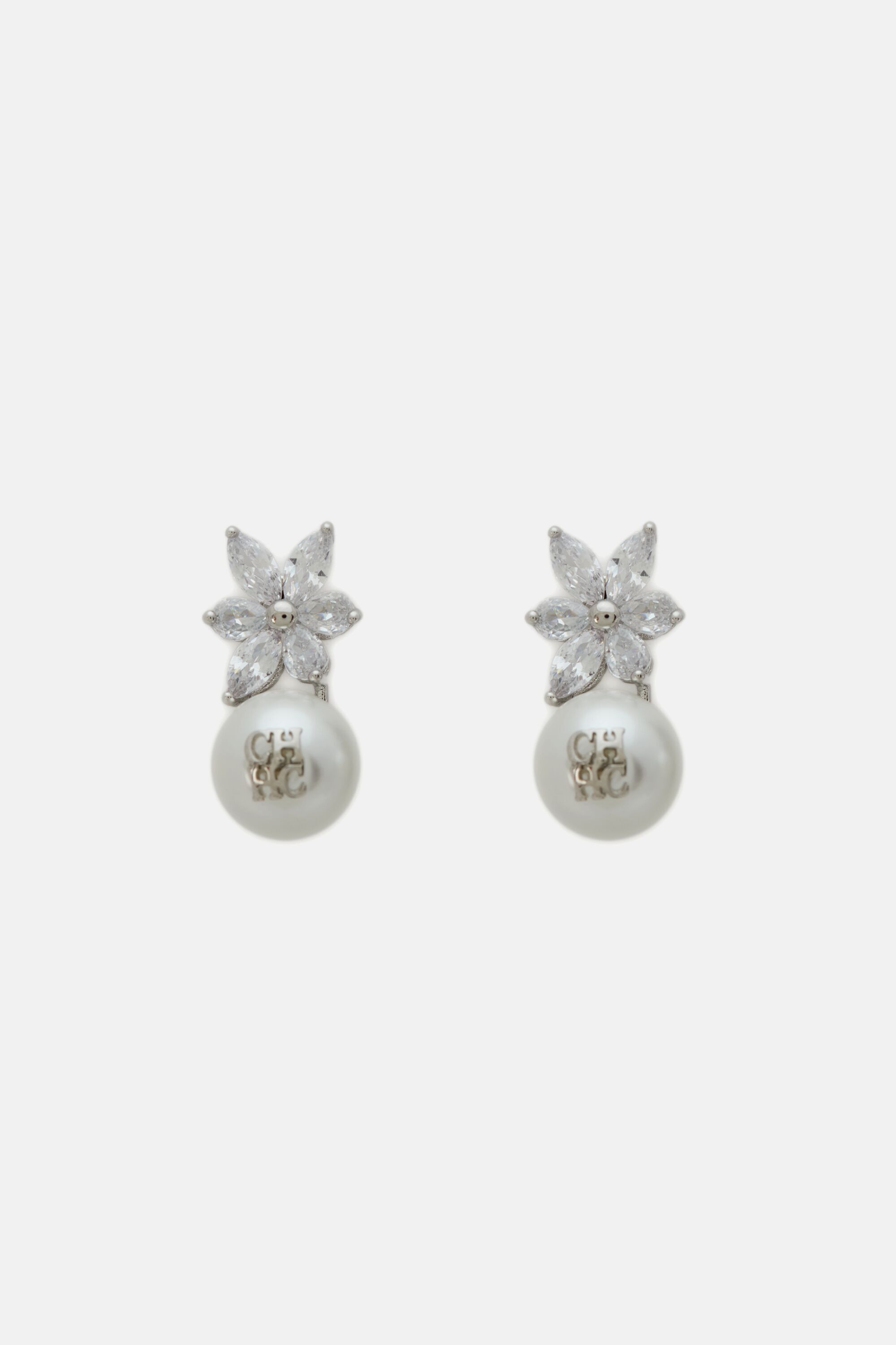 Jasmine Audrey Earrings with Pearl and Crystal