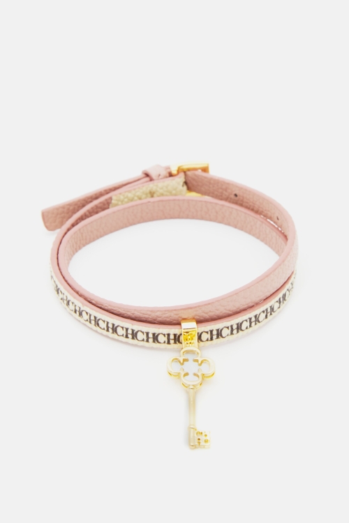 LEATHER SWEET ICONS ROSETTA INSIGNIA KEYS BRACELET