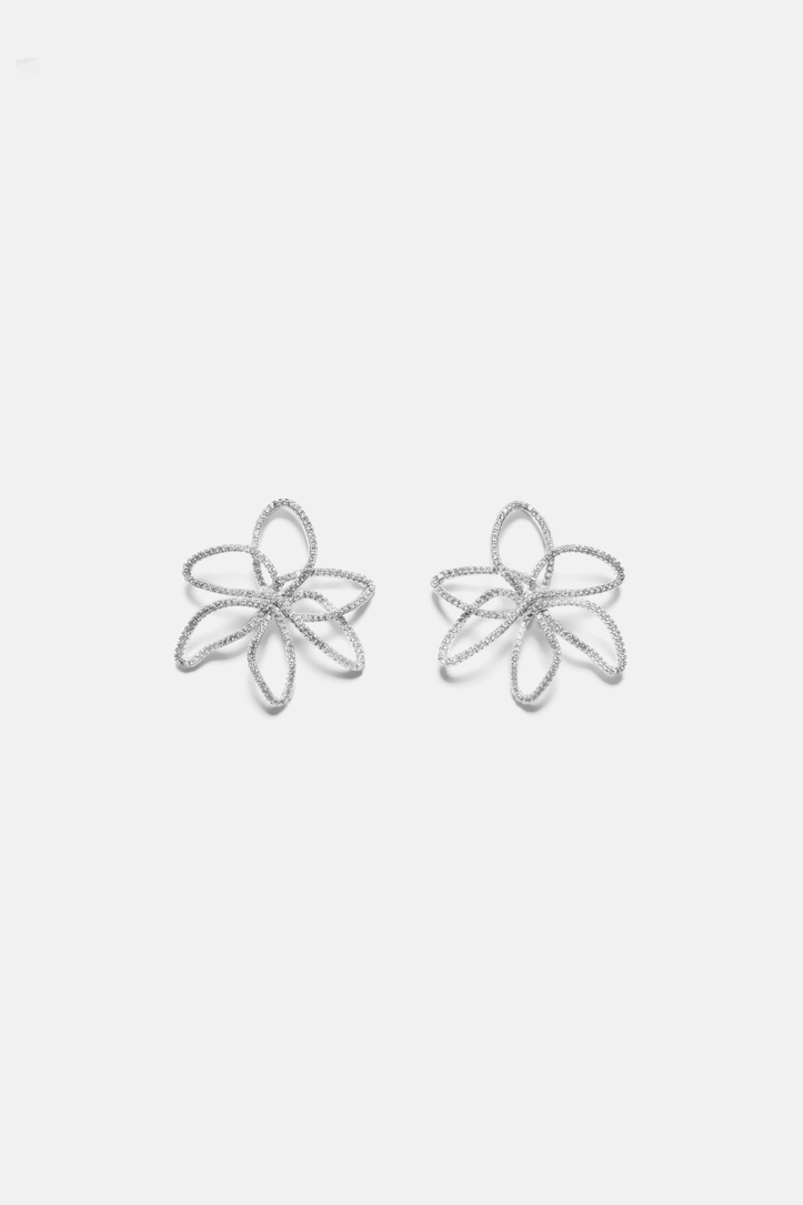 Jasmine Lines Earrings with Crystal