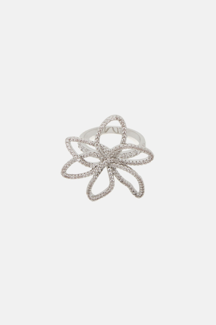 Jasmine Lines Ring with Crystal