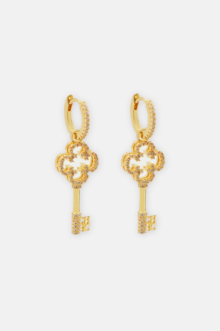 Rosetta Insignia Keys Earrings with Crystal