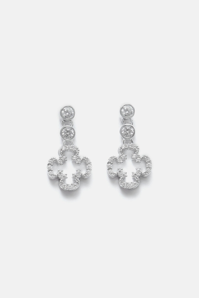 Rosetta Insignia Diamond Earrings with Crystal - SILVER