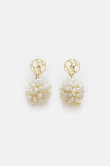 Signet Audrey Earrings with Pearl