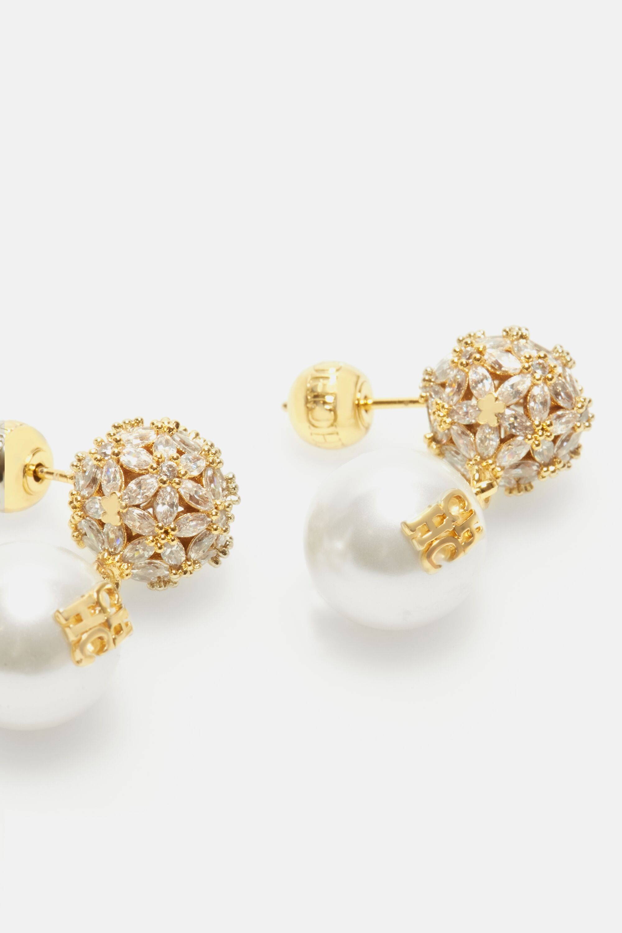 Jasmine Biznaga Audrey Earrings with Pearl and Crystal