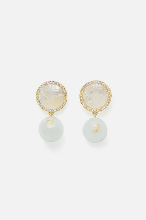 SIGNET AUDREY EARRINGS WITH PEARL AND CRYSTAL