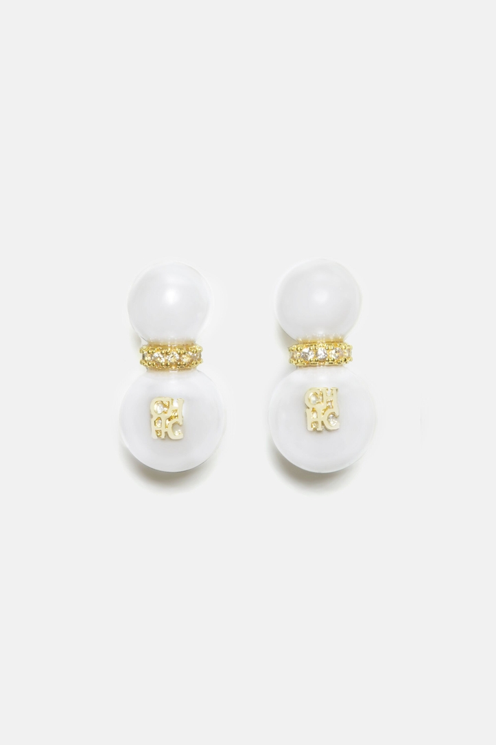 Signet Audrey Earrings with Pearl