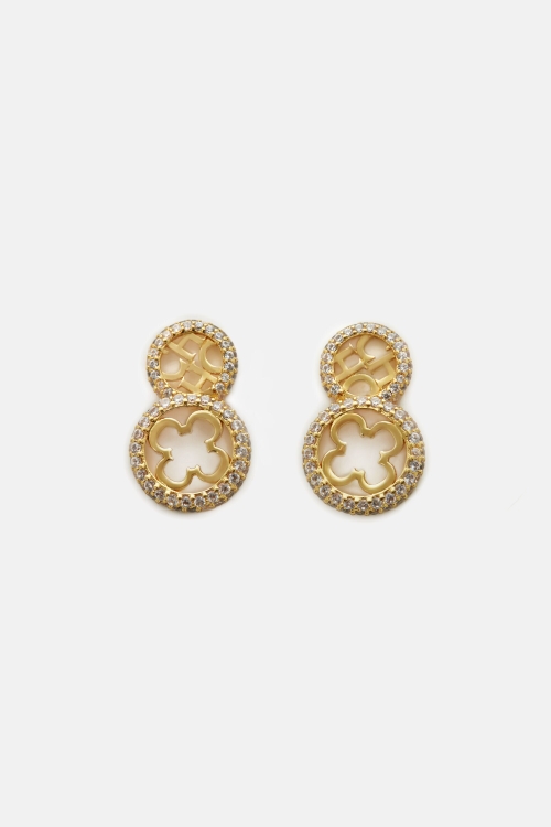 ROSETTA INSIGNIA SIGNET EARRINGS WITH CRYSTAL