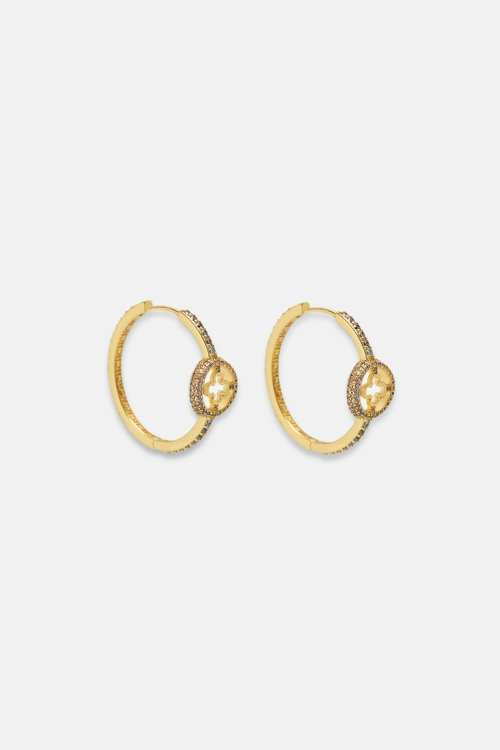 ROSETTA INSIGNIA SIGNET EARRINGS WITH CRYSTAL