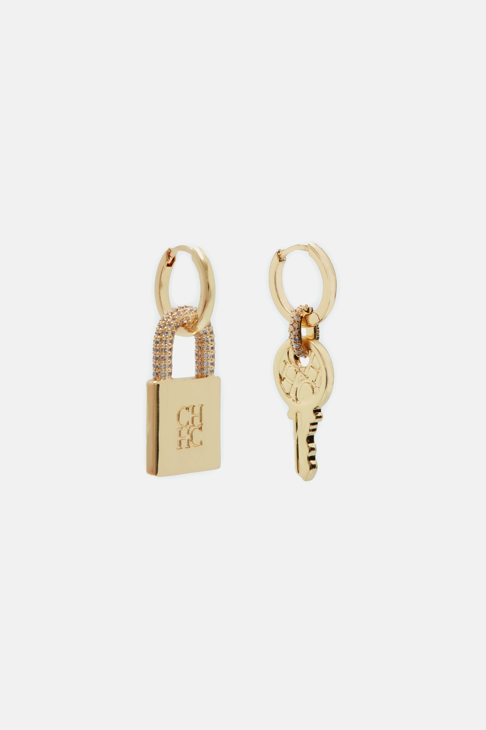 Locked Earrings with Crystal