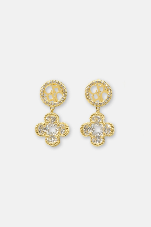 ROSETTA INSIGNIA MILGRAIN EARRINGS WITH CRYSTAL