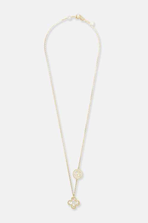 ROSETTA INSIGNIA MILGRAIN NECKLACE WITH CRYSTAL