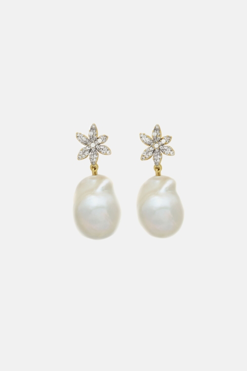 JASMINE GLOW EARRINGS WITH PEARL AND CRYSTAL