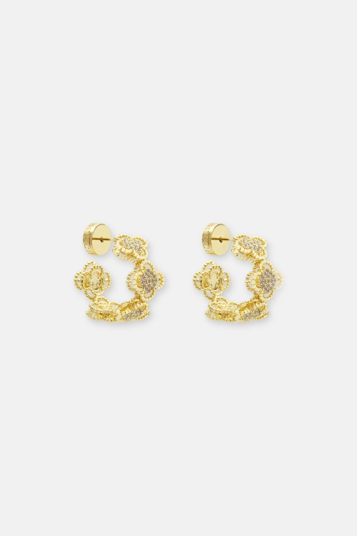 ROSETTA INSIGNIA MILGRAIN EARRINGS WITH CRYSTAL