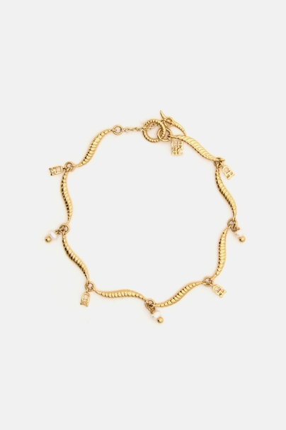 Waves Bracelet with Pearl - GOLD
