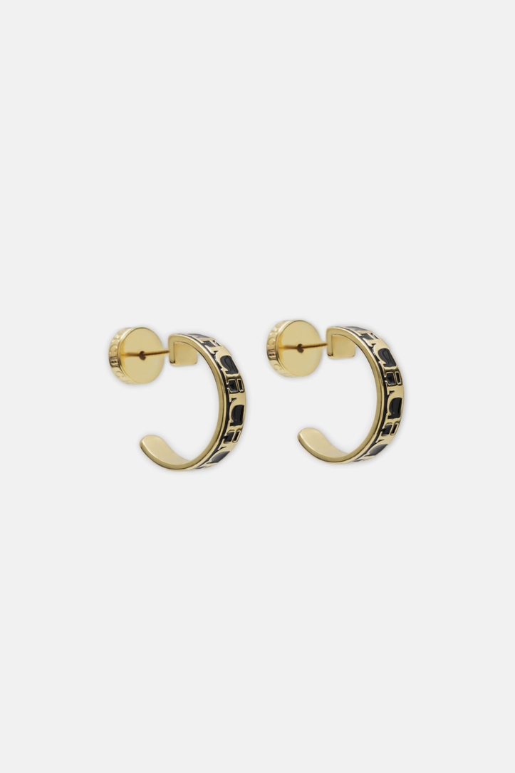 Between The Line Earrings with Enamel