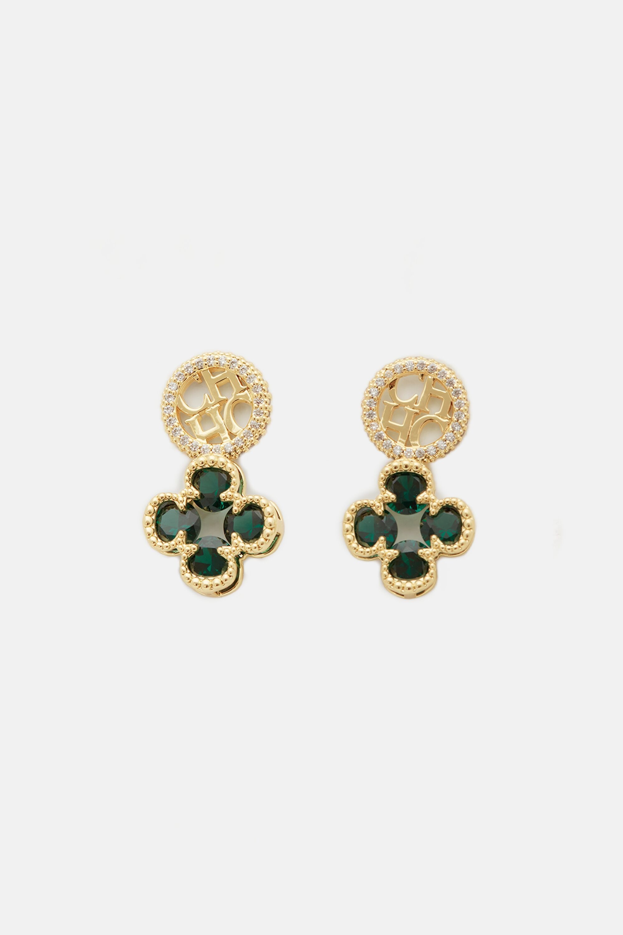 Rosetta Insignia Milgrain Earrings with Crystal