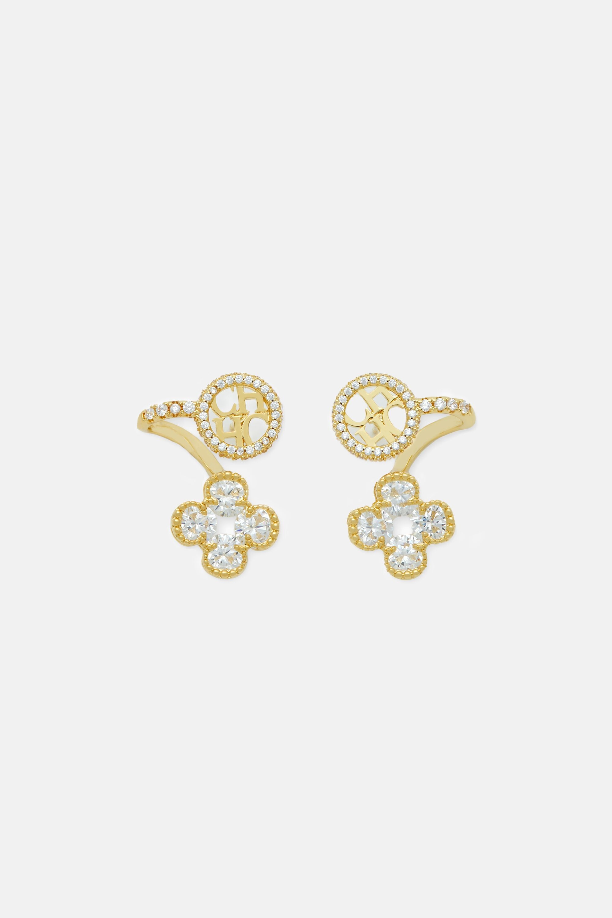 Rosetta Insignia Diamond earrings gold - CH Carolina Herrera