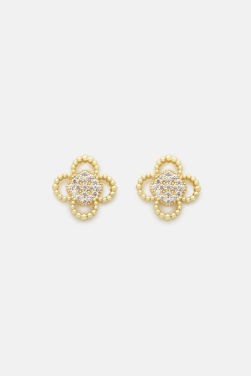 Rosetta Insignia Milgrain Earrings with Crystal