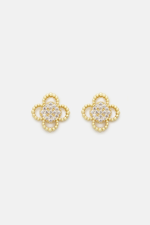 ROSETTA INSIGNIA MILGRAIN EARRINGS WITH CRYSTAL