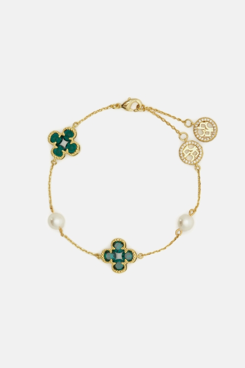 ROSETTA INSIGNIA MILGRAIN BRACELET WITH PEARL AND CRYSTAL