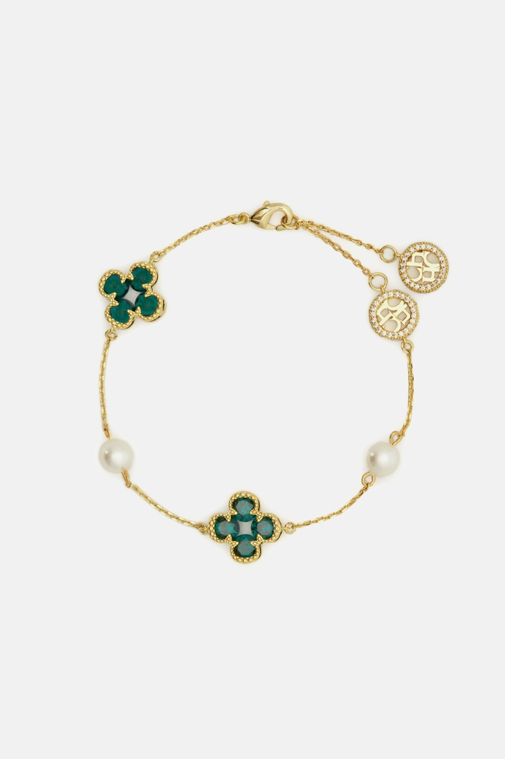 Rosetta Insignia Milgrain Bracelet with Pearl and Crystal