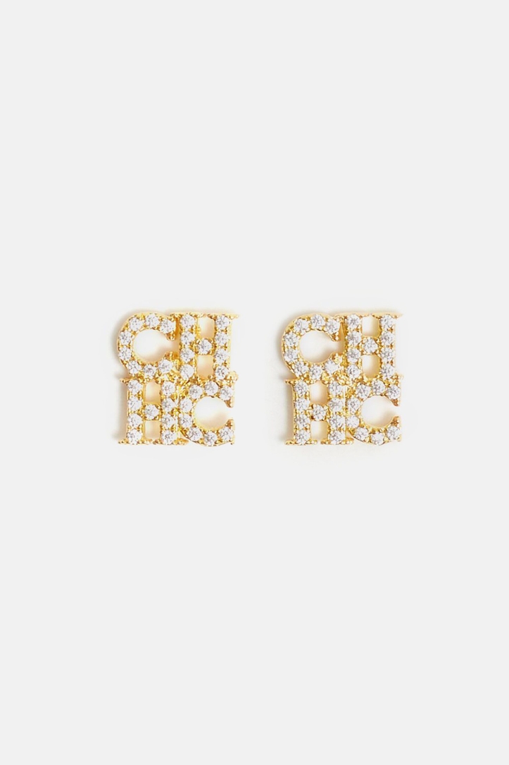 CHic Diamond Earrings with Crystal