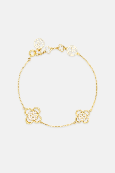 Rosetta Insignia Milgrain Bracelet with Crystal - GOLD
