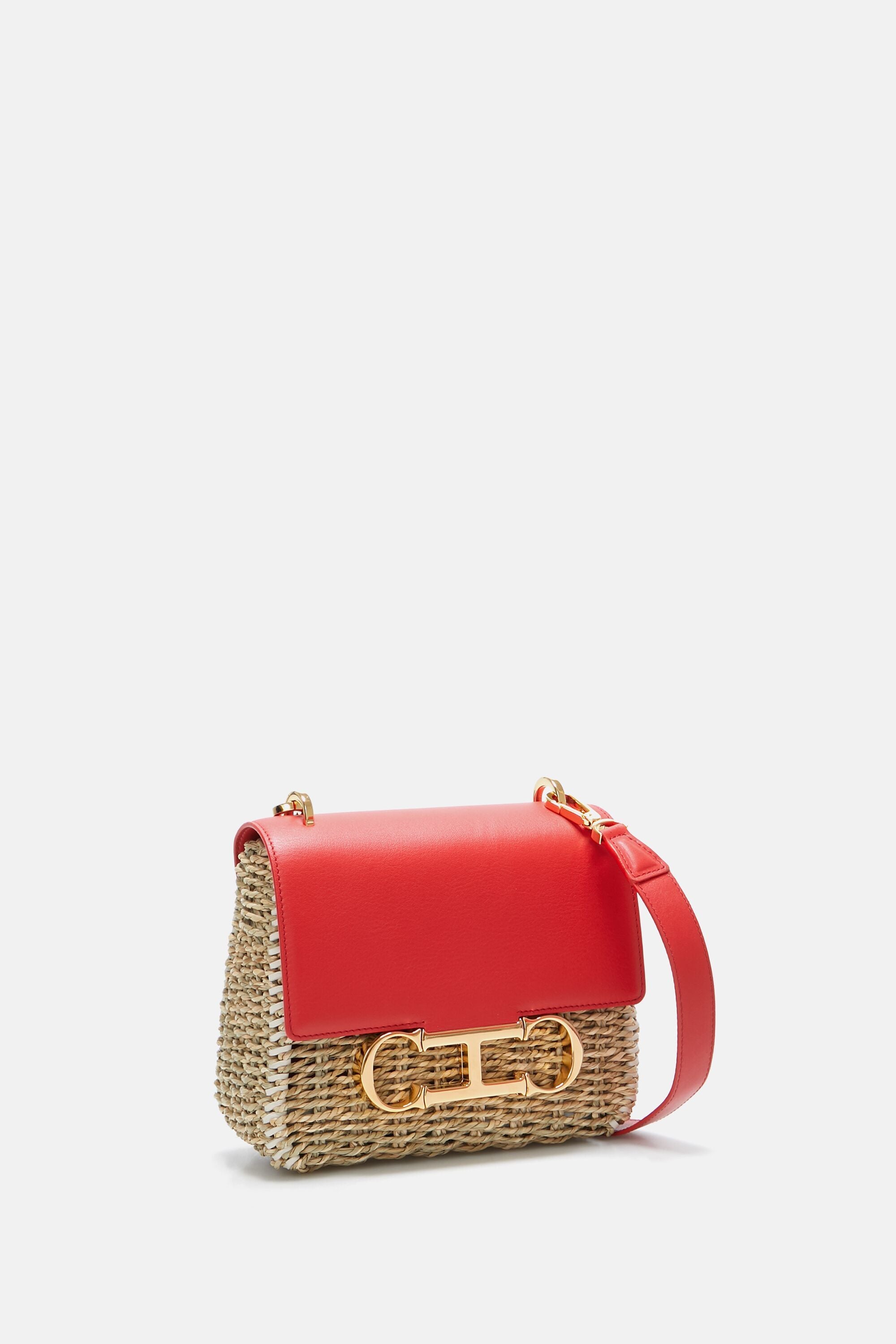 Carolina Herrera Initials Insignia Bag - Red Shoulder Bags