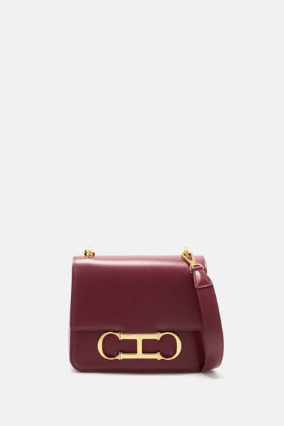 Initials Insignia | Medium Shoulder Bag - BURGUNDY