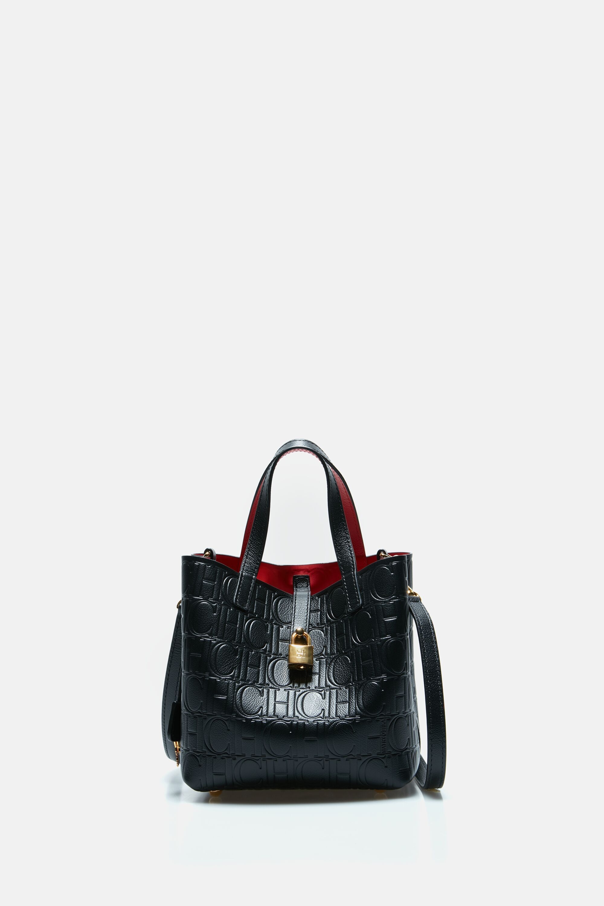Carolina Herrera Black Leather MATRYOSHKA CH Handbag