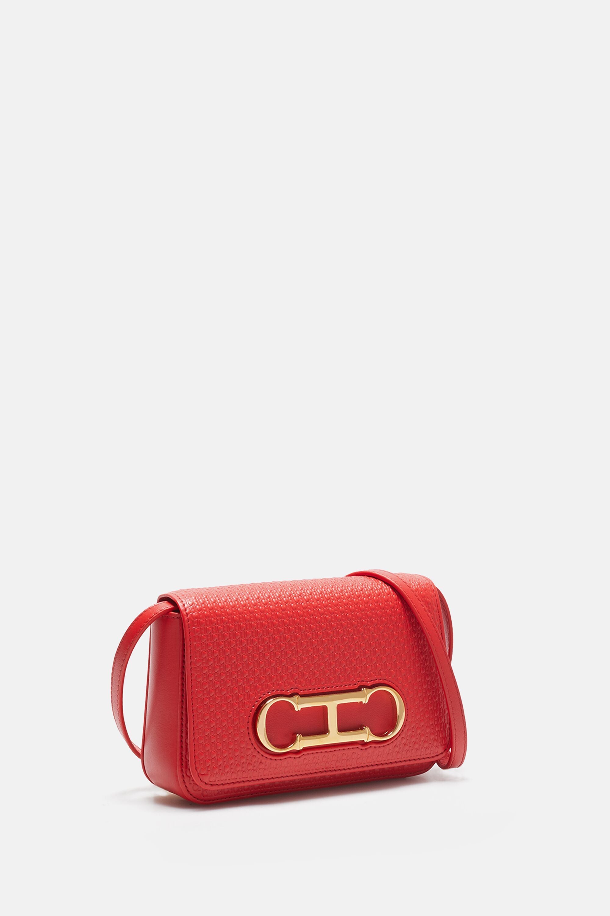 Carolina Herrera Initials Insignia Bag - Red Shoulder Bags