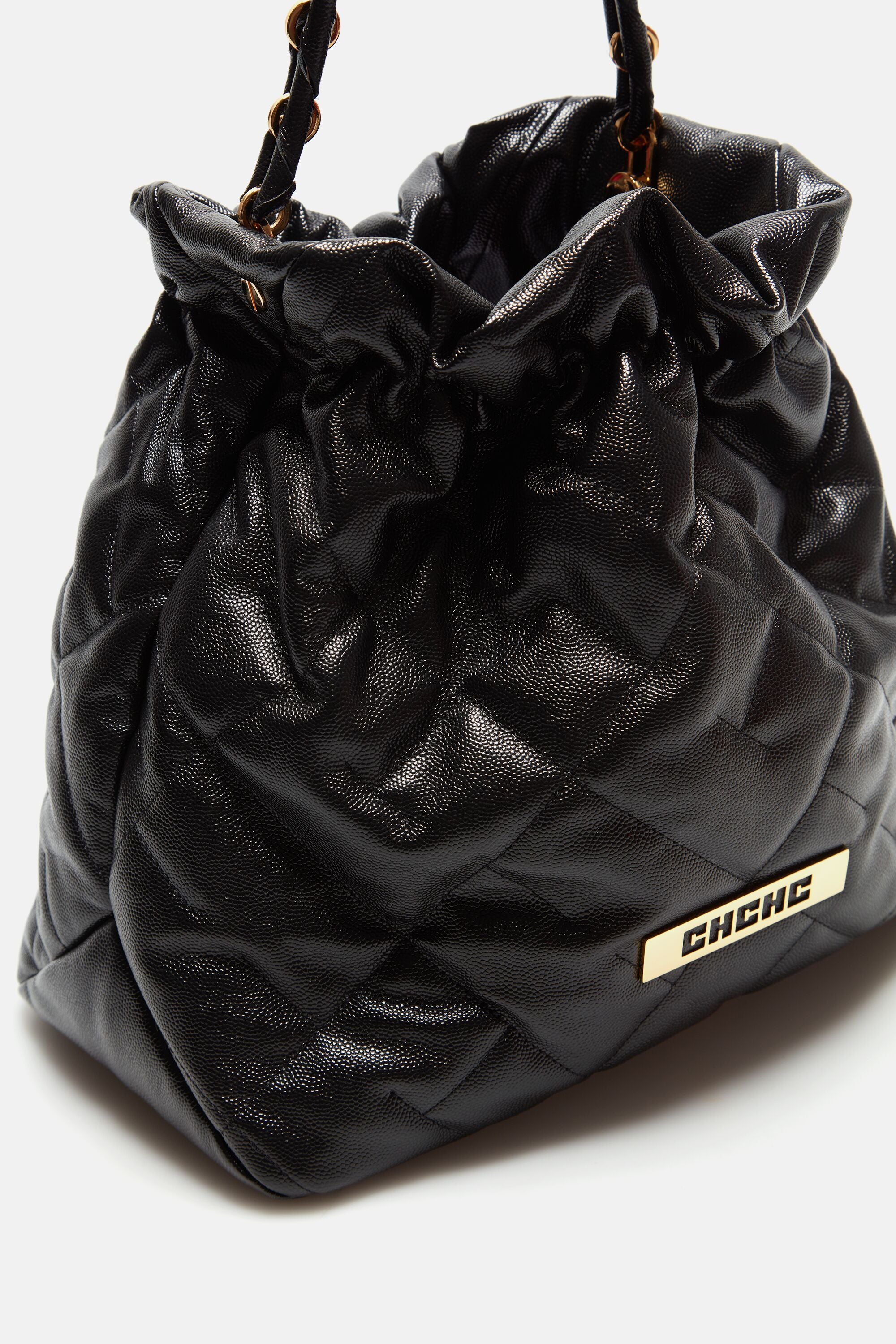CH Carolina Herrera Metallic Quilted Leather Bimba Clutch