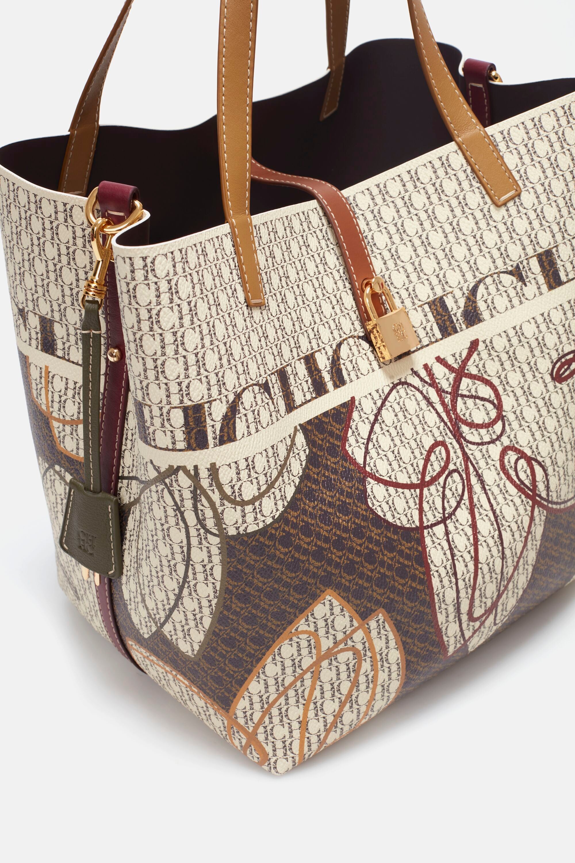 Carolina Herrera bags Monograme Canva Leather CH Multicolor Shoulder Bag  WOMENS